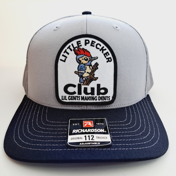 Little Pecker Club Patch Curved Bill Trucker Mesh Snapback Cap - Picture 1 of 4